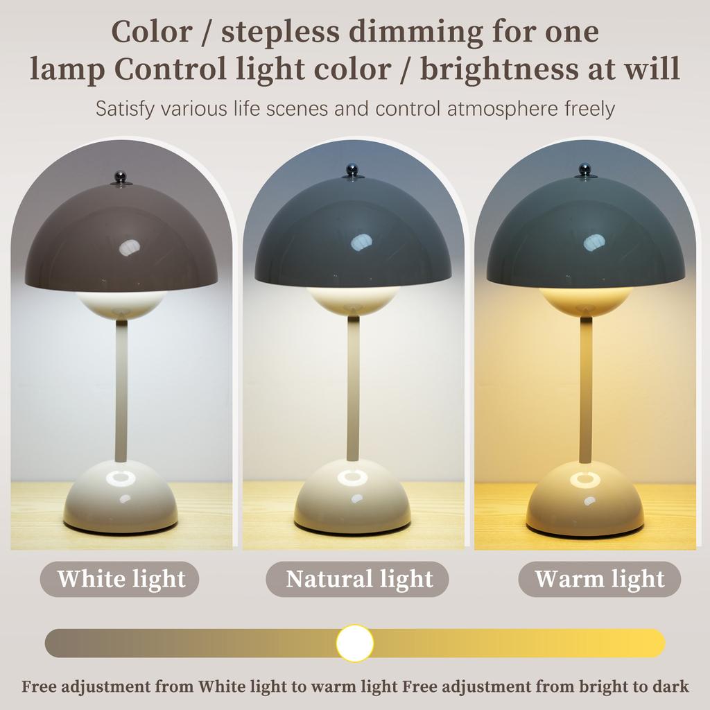 Neoglint Modern Table Lamp Portable LED Desk Lamp Cordless Bedside Lamp Nightstand Lamp Touch