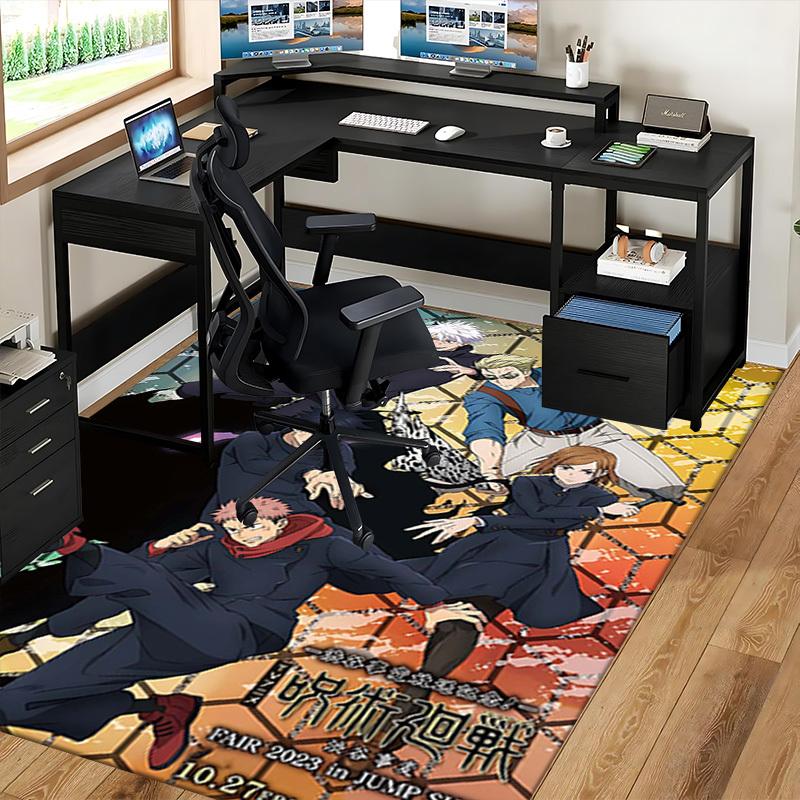 1pc Jujutsu Kaisen Anime Chair Mat - Office Desk Carpet with Non-Slip Backing, Perfect for Jujutsu Lovers and Fans, Suitable for Home Decor, Gaming Ro
