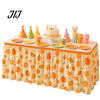Easy Install Table Skirt with Elastic Floral Fruit Skirt, 6Ft x 29.5in Pleated Home Dining Decor Teacher Desk for Classroom, Office Decor, Party