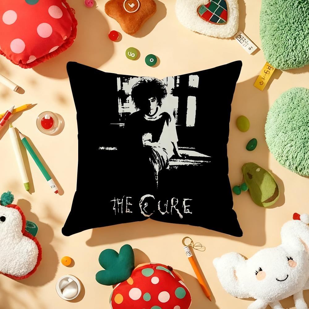 Vintage The C-Cure Rock Band Cushion Cover Plush Fabric Soft Double-Sided Printed Sofa Warm Winter Home Gift Pillow Cover