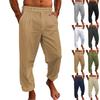 Летние мужские повседневные рабочие брюки с несколькими карманами, молодежные свободные прямые брюки