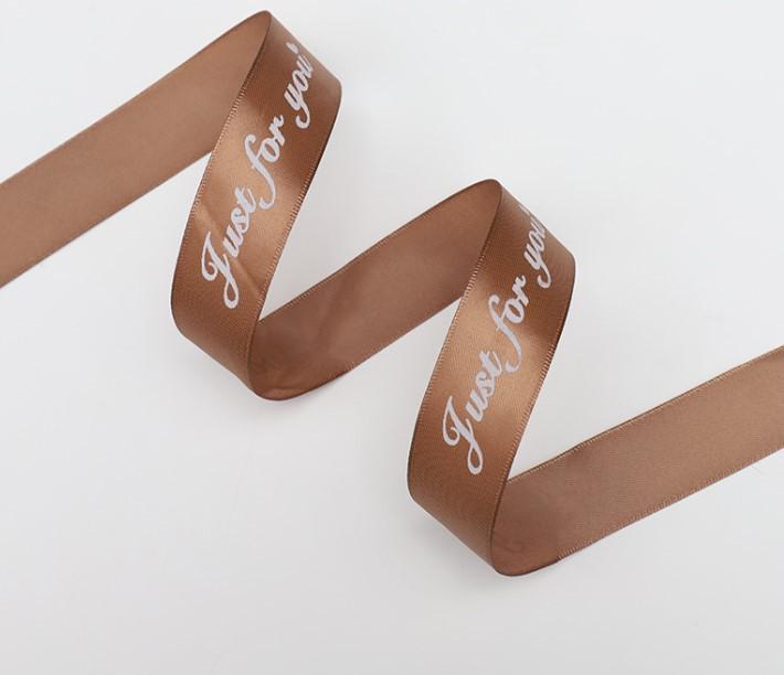 2.5CM Floral Gift Box Polyester Ribbon, 'Just for You' English Letter Cake DIY Bow