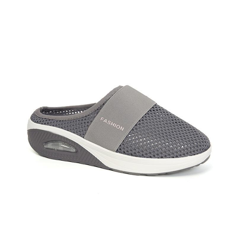 Трансграничная внешняя торговля, классные тапочки, женские, осень и лето, новые европейские и американские, повседневные, с сетчатой головкой, с круглым носком, с клином, большого размера