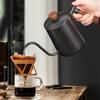 600ML Stainless Steel Pour Over Coffee Kettle with Wood Handle Long Spout Drip Brewer for Home Barista