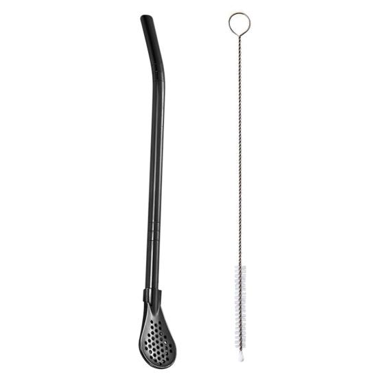 Трубочки для питья чая, ложка-фильтр, разноцветная нержавеющая сталь с щеткой, даже сетка, многоразовый инструмент для чая из тыквы