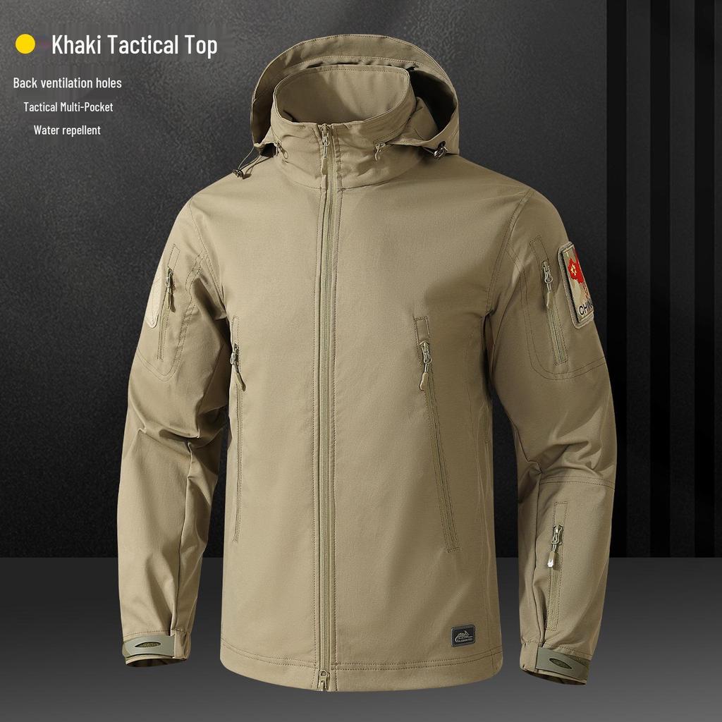 Men's Spring & Autumn Tactical Camouflage Suit: Outdoor, Water-Repellent, Wear-Resistant, Dirt-Resistant, Breathable, Multi-Pocket Workwear