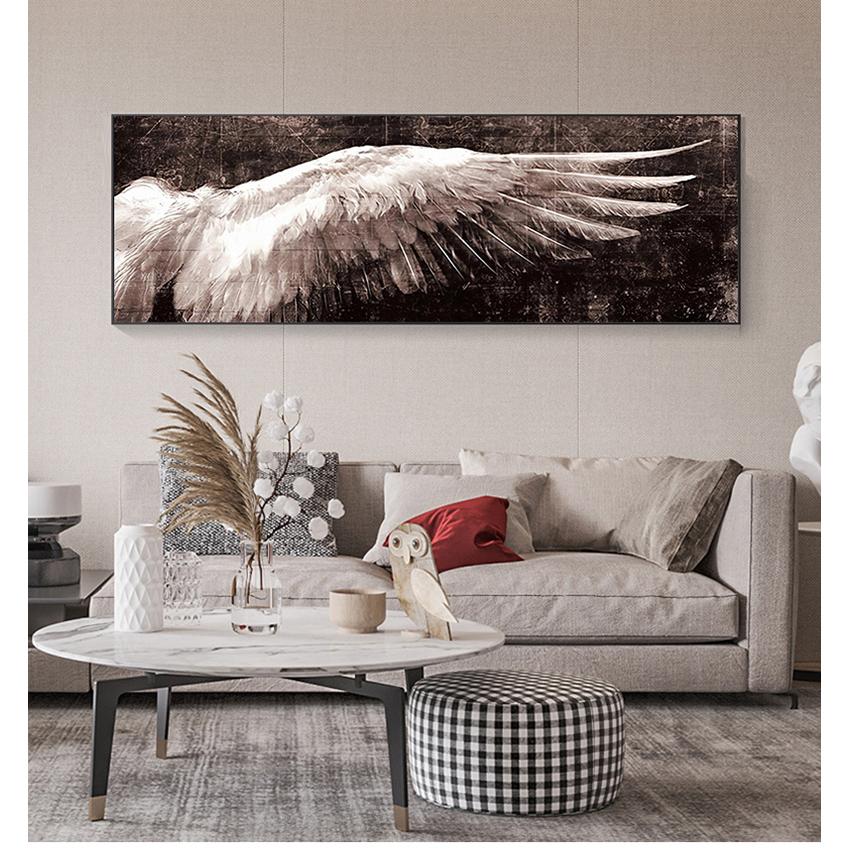 Картины Крылья Поп-Арт Настенная картина для гостиной Крылья ангела Старинные настенные постеры и принты Черно-белые настенные художественные холсты