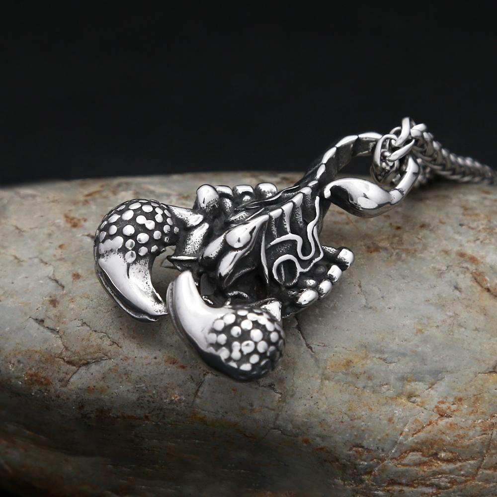 Готический Кулон Ожерелье Король Скорпионов Животное Нержавеющая Сталь Мужской Уникальный Панк Металл Скользящий Кулон Вечеринка Ювелирные Изделия Подарки