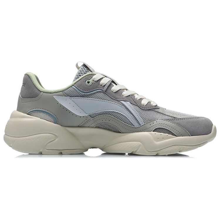 Кроссовки Li Ning с низким верхом, амортизирующие, нескользящие, износостойкие, унисекс, серые AGCR165-3