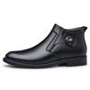Зимние новые брендовые кожаные ботинки «Челси», остроносые ковбойские ботинки, деловые теплые зимние ботинки на низком каблуке, мужская рабочая обувь с высоким берцем