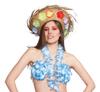 Straw Hawaiian Hat with Flowers Aloha Hawaii