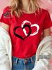 Fashion Love Heart Print Summer Women T Shirt Casual Graphic Printed Clothes Female Shirt Short Sleeve Lady Streetwear Lover Tee