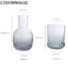 880ml Bedside Water Carafe Glass Cup Drinkware Set Vintage Transparent Cold Water Cup&Bottle for Pitcher Nightstand Bedroom Gift