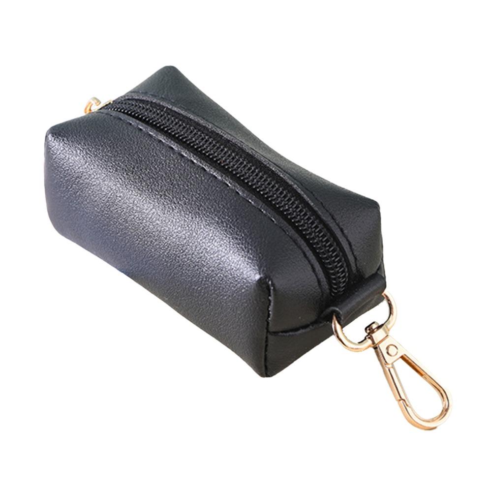 Waterproof Fabric Pet Poop Bag Holder Zipper Closure Mini Size Poop Bag Carrier Solid Color Lightweight Pet Walking Pouch