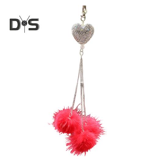 Подвесной кулон в форме сердца, аксессуары для зеркала заднего вида автомобиля со шнурком, легко подвешиваемые сверкающие подвесные подвески