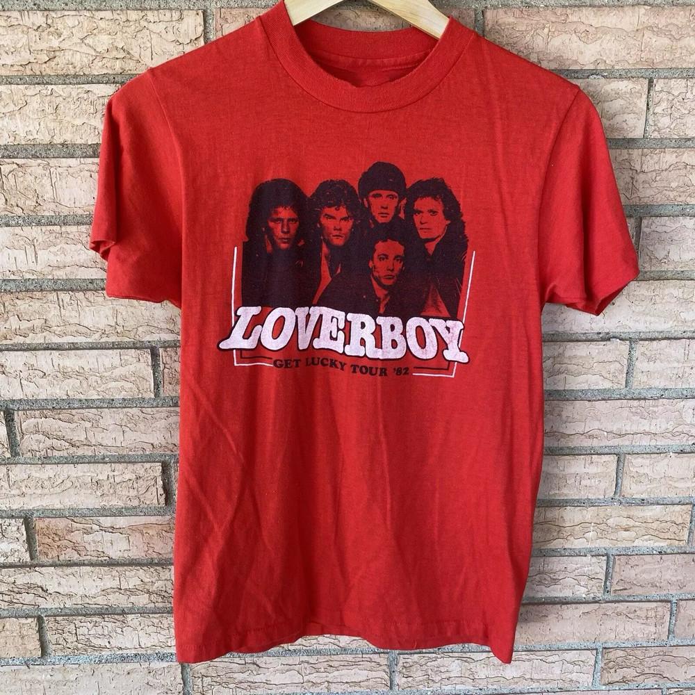 Футболка с логотипом группы Loverboy, тур Get Lucky 82, все размеры S-5XL, унисекс