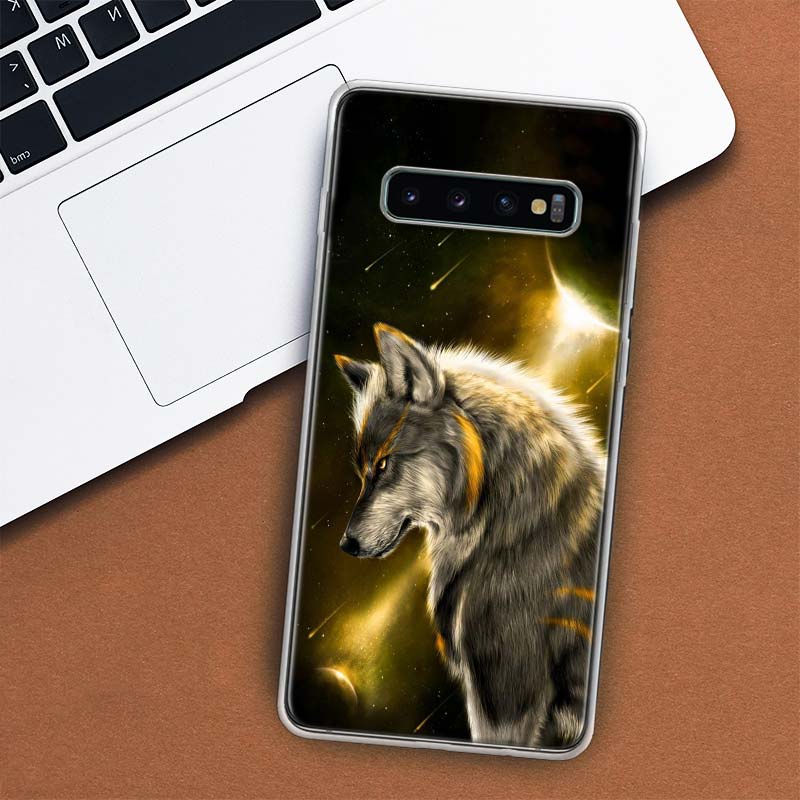 Звездный Животный Волк Ледяной Чехол для Телефона Samsung Galaxy M21 M12 M31S M32 M51 M52 Note 20 Ulte 10 Plus 9 8 J4 J6 + J8 M11 F52 F62