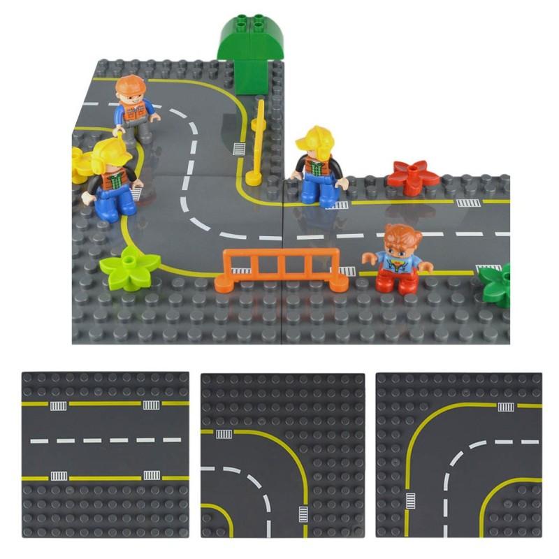 DIY дорожная плита, строительные блоки, кирпичи, игрушки, совместимые с Lego Duplo