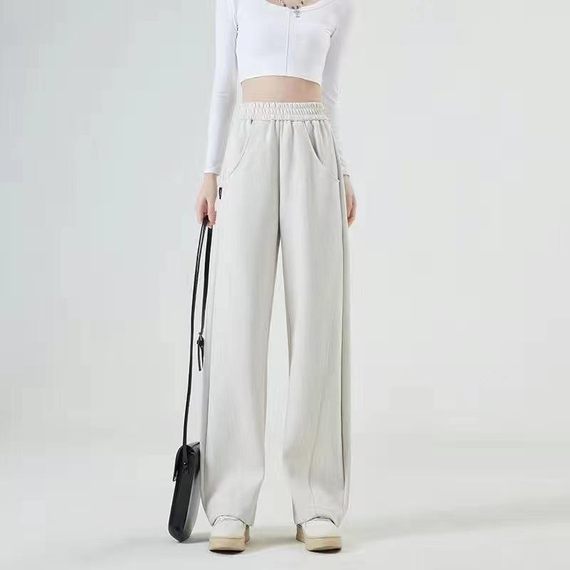Женские широкие спортивные брюки, летние тонкие модные элегантные повседневные брюки с высокой талией, повседневные спортивные брюки в американском стиле