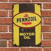 Pennzoil Vintage Metal Tin Sign -Perfect for Garage & for Man Cave Decor, Perfect for Room Decor