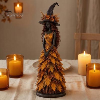 Уникальные ведьминские украшения для дома, осенняя фигурка, статуэтка на Хэллоуин, осенний декор для стола, украшение для полки, сезонные тематические подарки, каминная полка, многоуровневые
