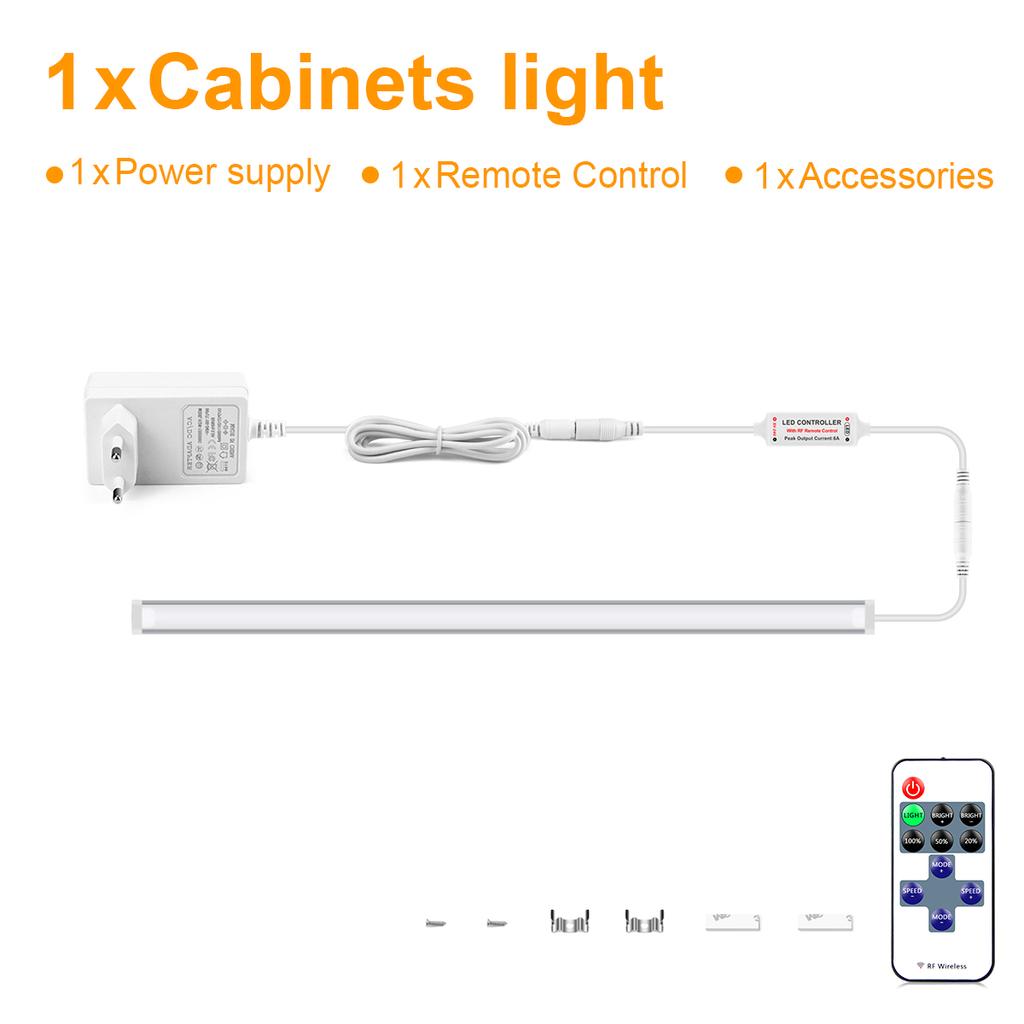 Светодиодная лента с регулируемой яркостью, алюминиевый ночник с дистанционным управлением, светодиодная панель для кухни, шкафа, шкафа, освещение, вилка ЕС