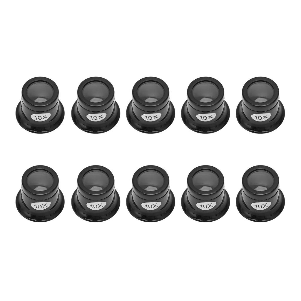 10PCS 10X Watchmaker Loupe Profession Optical Lens Portable Jewelers Loupe 10X Eyepiece for Watch