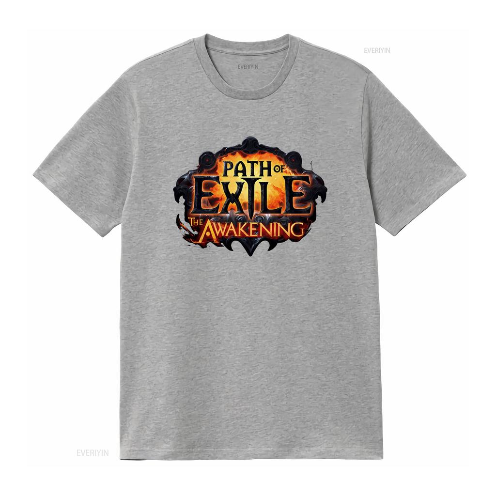 Мужская футболка Path of Exile The Awakening Видеоигра Промо 4XL XXXXL Дизайн Игровой винтаж Стиранный Универсальный Немного модный
