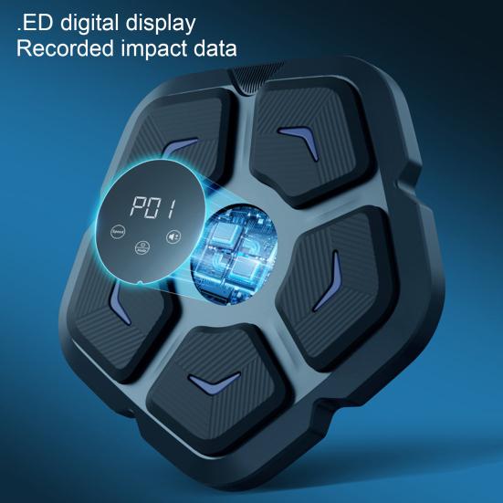 Музыкальный боксерский тренажер Настенный интеллектуальный Bluetooth-совместимый перфоратор с мишенью для тренировок на ловкость Электронное светодиодное оборудование для тренировок по боксу