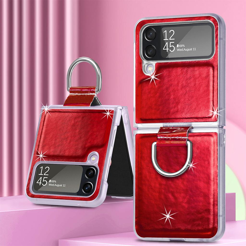Чехол с точным вырезом для защиты от падения для Samsung Galaxy Z Flip4 Flip 4 5g Flip3 Flip 3 Finger Ring Color Phone Bag