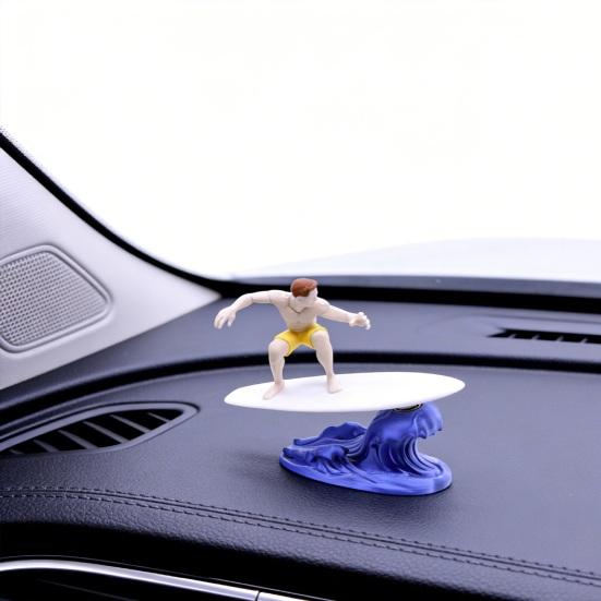 Dashboard Drift Ornament Motion Activated Surfing Muscle Man Car Ornament Fun Dashboard Decoration Auto Interior Accessory Gift for