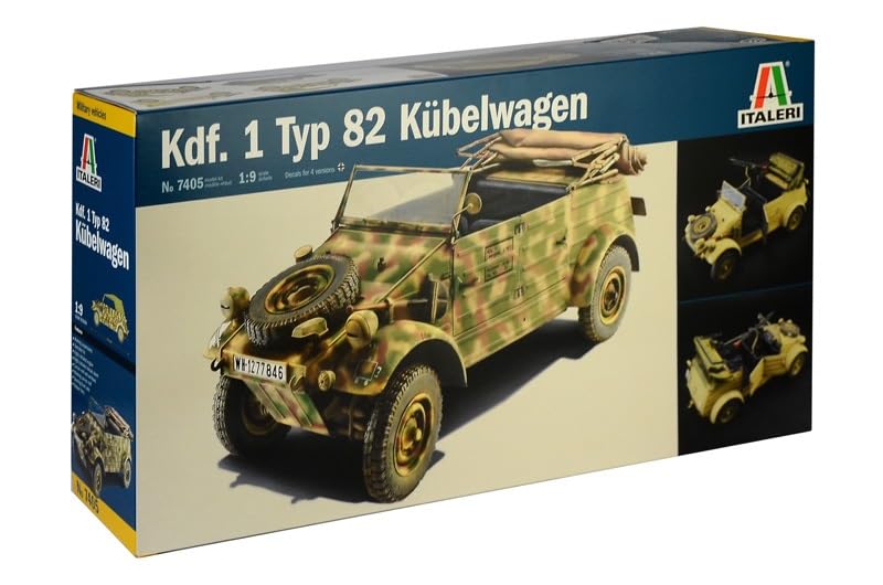 PLATZ Italeri Scale WWII German Kubelwagen Type 82 Plastic Model Kit IT7405 1/9 (Combat Vehicle)