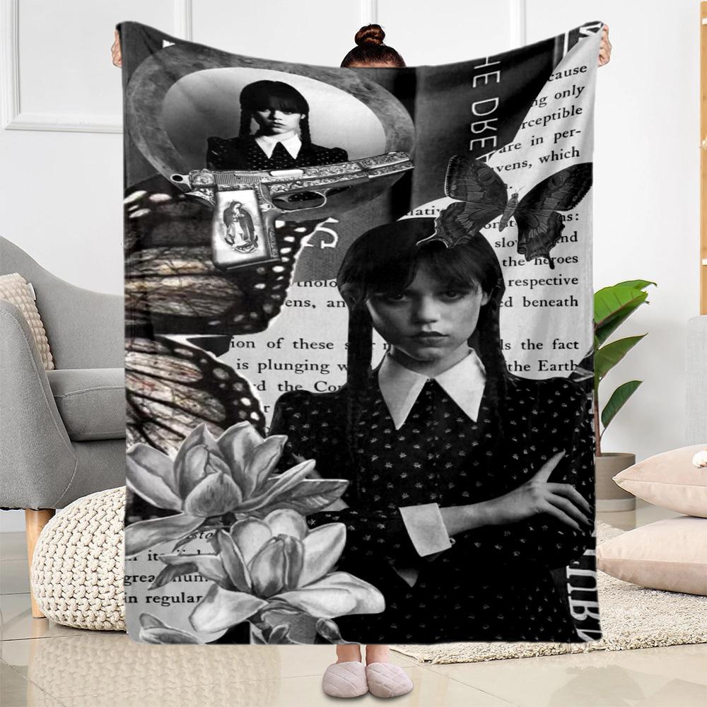 Wednesday blankets Suitable for sofas,travel, living rooms also a good gift for friends and family Suitable for all seasons.
