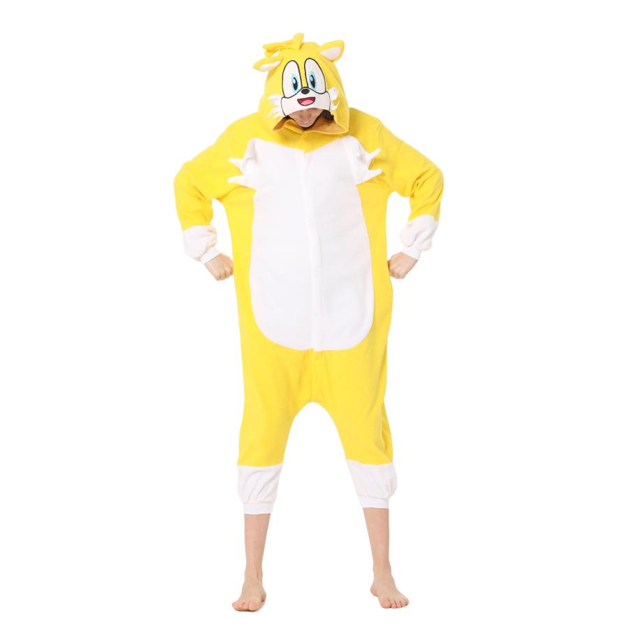 Sonic Animals Coral Fleece Cartoon Onesie Pajamas - Long Sleeve, for Couples, Autumn/Winter Home Wear.
