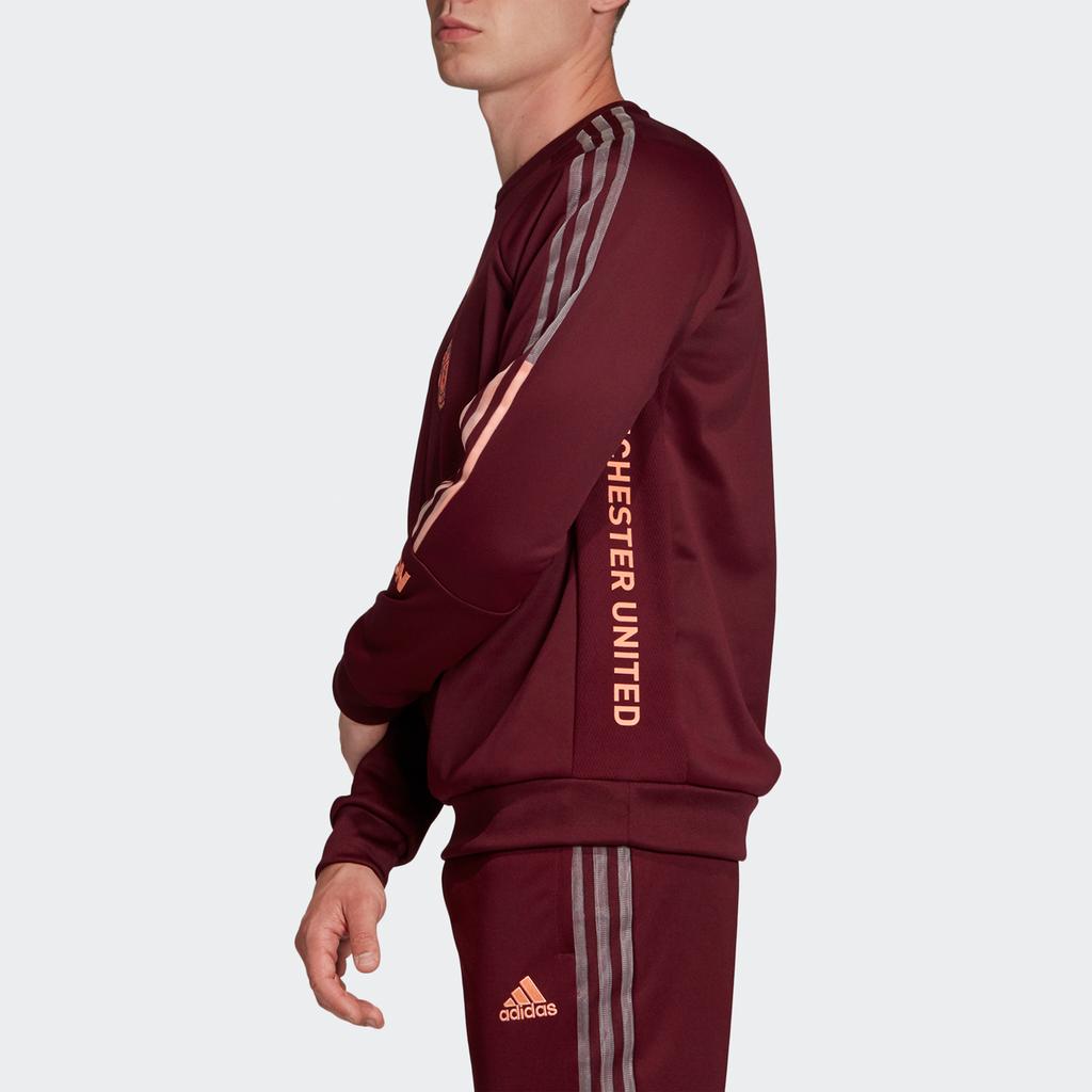 Adidas Manchester United Travel Sweatshirt Men Tops Burgundy FR3863