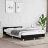 VidaXL Bed Frames with Headboard, Upholstered Bed with Slat Base, Double Bed with Footboard, Adult Bed, Modern, Black 379536