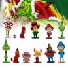 Festive Green Character Figurines Set For Christmas Decoration And Gifts