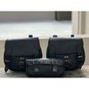 Buffalo Leather Black Motorcycle Combo Saddle 3 Saddlebag Luggage 3 Side Bags