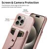 Чехол из искусственной кожи для iPhone16 15 14 13 12 11 Pro Max Mini XS 7 8 с косметическим зеркалом, шнурком, слотом для карт, функцией подставки