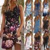 Women's Casual Dress Floral Button Print V Neck  Active Fashion Outdoor Street Sleeveless Loose Fit Summer