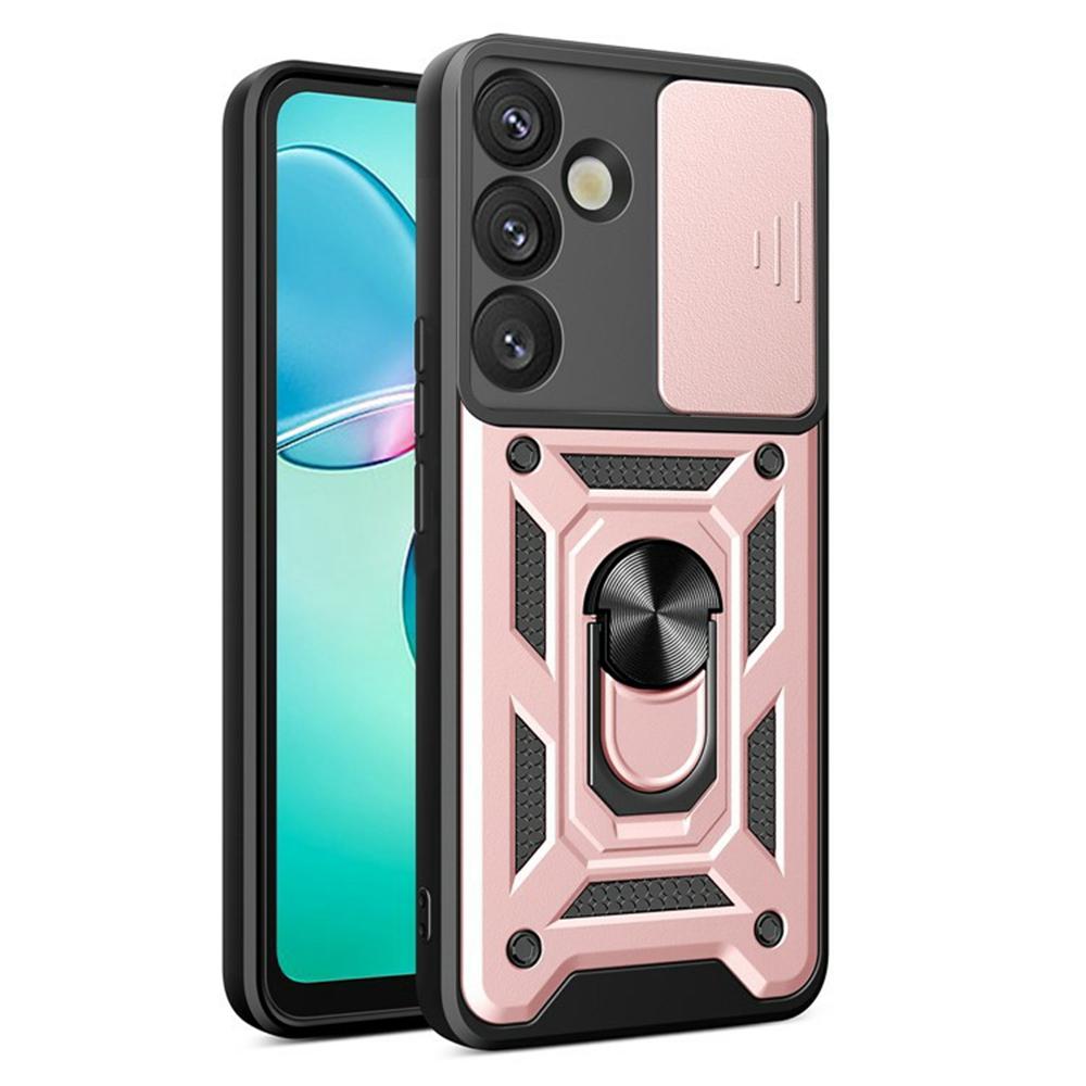 For Samsung Galaxy S26+ Case with Slide Camera Lid PC + TPU Kickstand Phone Cover