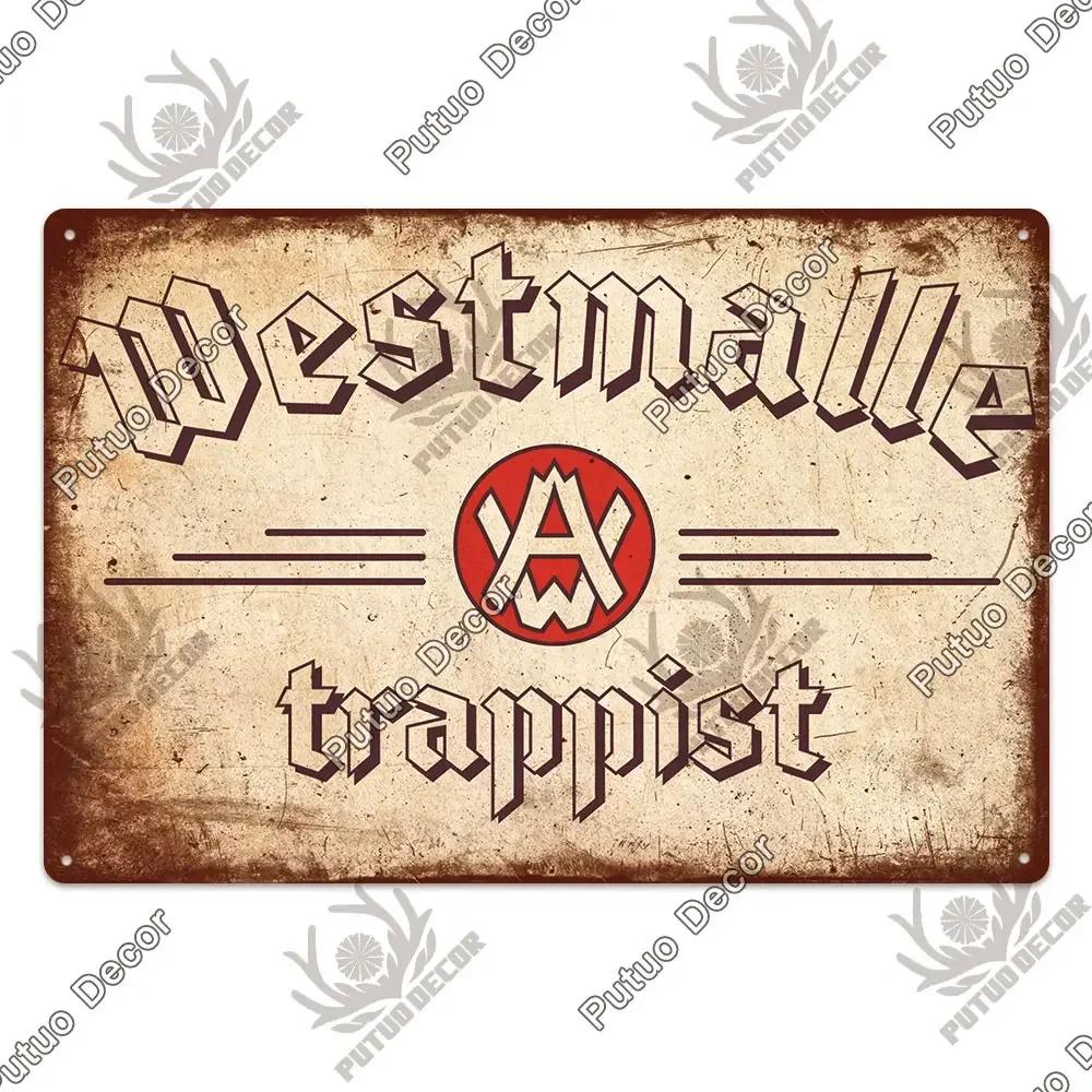 Putuo Decor's Belgium Beer Metal Plaque Retro Wall Art for Pub Bar Man Cave Club Vintage Style Decorative Sign