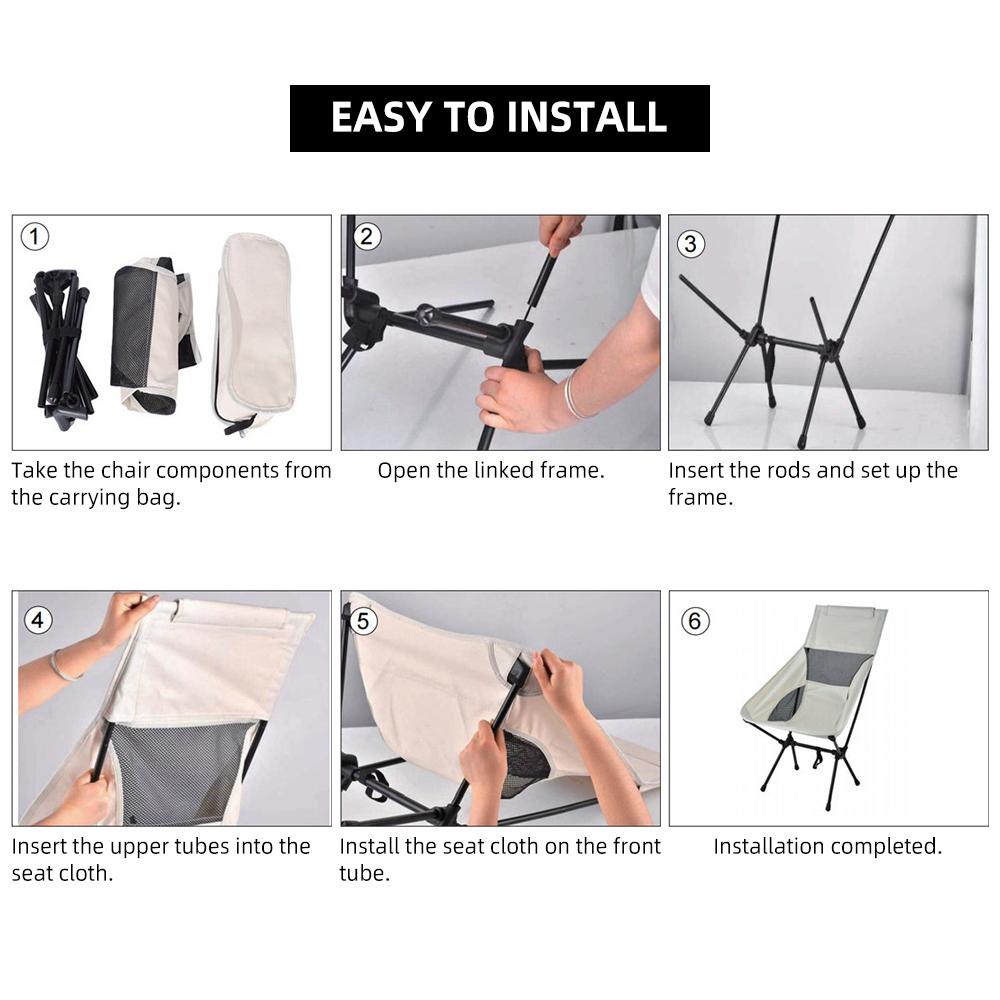 2 шт. складной стул для кемпинга, легкий портативный стул для кемпинга на открытом воздухе для барбекю, пикников, пеших прогулок