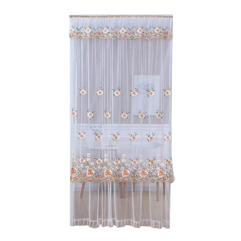 1шт перегородка дверь экран двухслойная дверь занавеска вышивка цветок марлевые занавески кружево полиэстер спальня украшение дома
