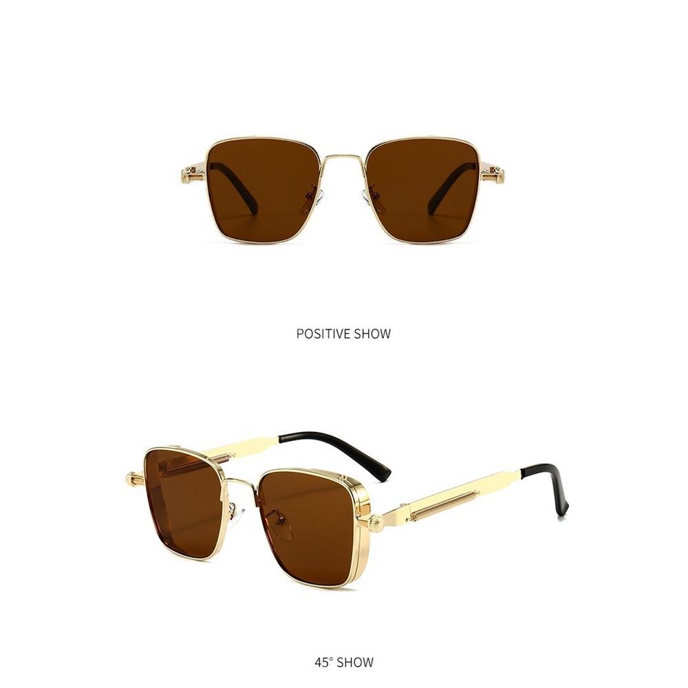 Солнцезащитные очки в стиле ретро с квадратной оправой в стиле стимпанк из металла с индивидуальным дизайном