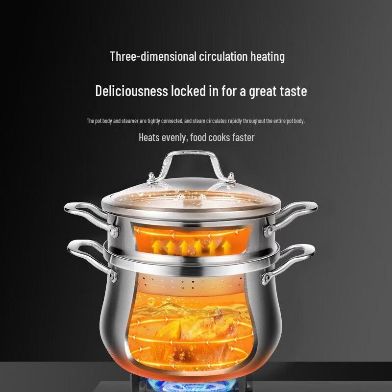 Zhang Xiaoquan 20cm 3-Layer Steel Soup Steamer Pot