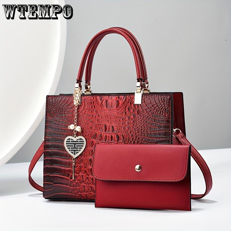 Новая сумка с рисунком крокодила, высокое качество и большая вместимость, подарок для мамы, сумка через плечо, сумка-тоут