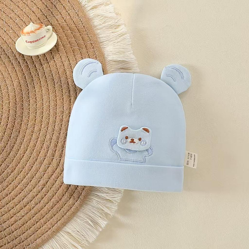 Pure Cotton Double Layer Newborn Hat for 0-3 Months, Suitable for Autumn/Winter