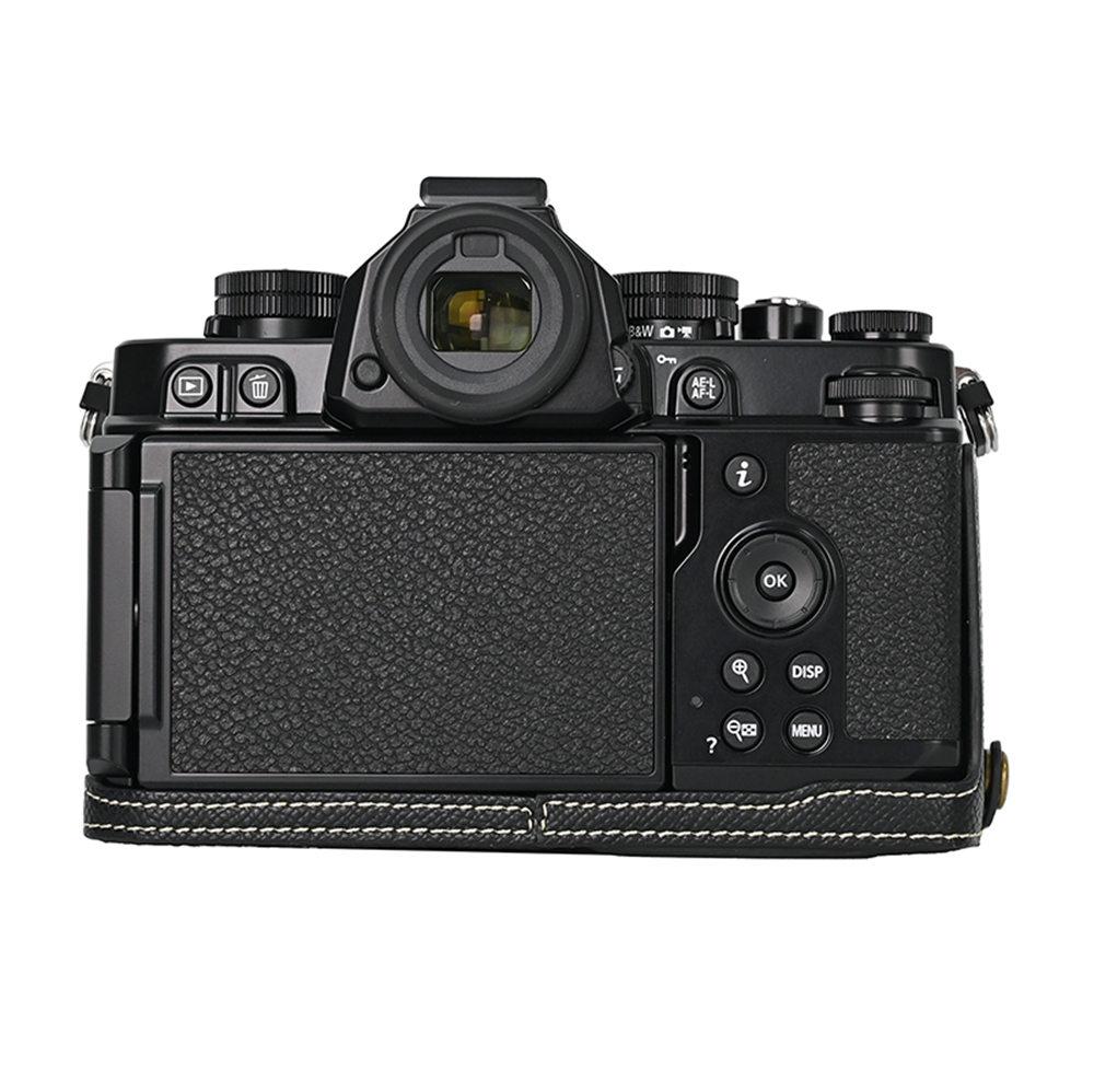 Palm Print PU Leather Camera Half Body Case for Nikon Zf ZF Z f Battery Opening Bottom Cover With Hand Strap