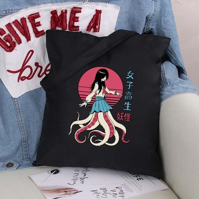 Женские складные сумки, сумки на плечо, повседневные сумки для покупок, сумки для девочек, экологически чистая холщовая сумка с забавным узором, большая сумка